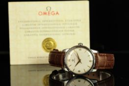 GENTLEMENS OMEGA WRISTWATCH W/ PAPERS CIRCA 1962, circular off white cream dial with gold hour