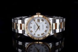 GENTLEMENS ROLEX OYSTER PERPETUAL DATEJUST TURN-O-GRAPH WRISTWATCH REF. 16263 CIRCA 2002, circular