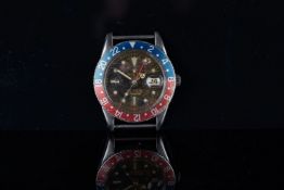 GENTLEMENS ROLEX OYSTER PERPETUAL GMT-MASTER WRISTWATCH REF. 6542, circular heavily patinaed 'OCC'