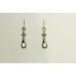 Pair of Moonstone and Diamond Drop Earrings