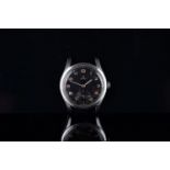 GENTLEMENS OMEGA WRISTWATCH REF. 2639, circular black gloss dial with tobacco Arabic numerals and