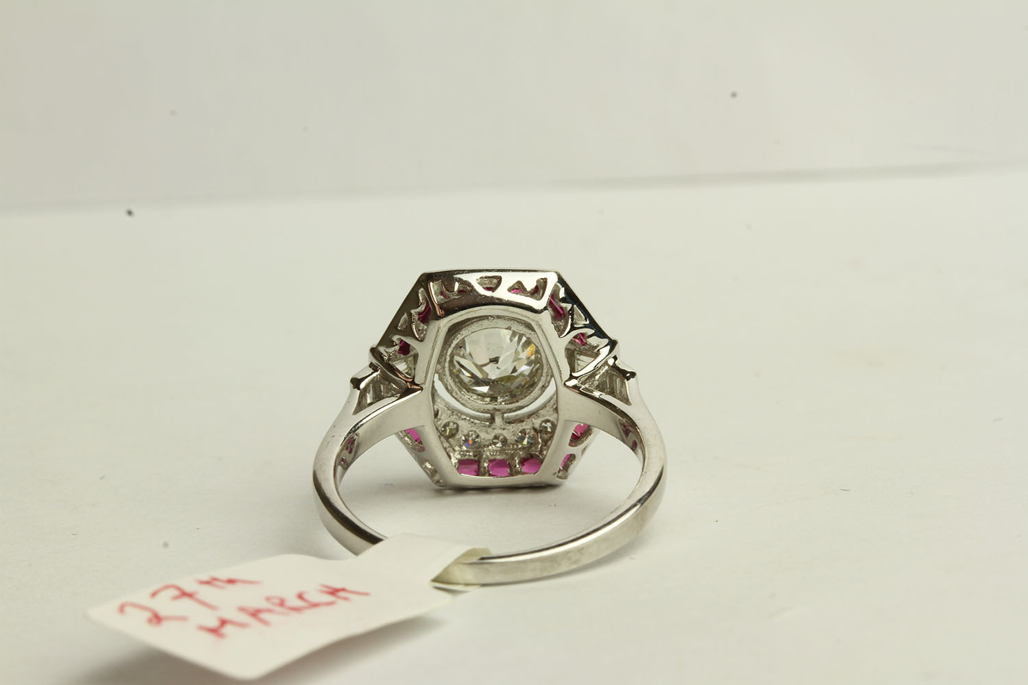 Ruby and Diamond Art Deco Style Ring, centre diamond - Image 3 of 3