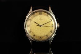 GENTLEMENS OMEGA AUTOMATIC 'BUMPER' WRISTWATCH REF. 2421 CIRCA 1945, circular patina two tone dial