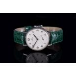 GENTLEMENS OMEGA 30T2 WRISTWATCH REF. 2338, circular off white dial with black roman numeral and