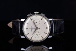 GENTLEMENS BREITLING 'BOW TIE' CHRONOGRAPH WRISTWATCH REF. 1192, circular two tone twin register bow