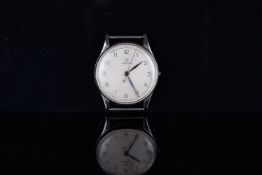 GENTLEMENS OMEGA BRITISH MILITARY HS8 WRISTWATCH REF. 2292, circular off white dial with black