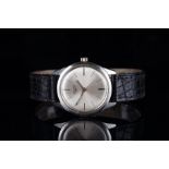 GENTLEMENS LONGINES WRISTWATCH REF. 7624, circular silver sunburst dial with etched hour markers and