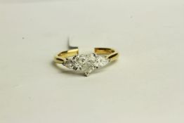 Heart Shaped Diamond Ring, set with 1 heart shaped diamond, 2 pear shaped diamonds