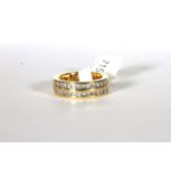 18CT TWO ROW ETERNITY RING,ESTIMATED AS 1.25CT TOTAL, total weight 9.93gs, hallmarked, ring size K