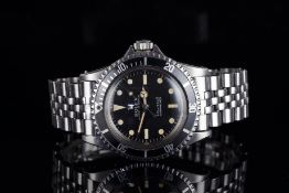 GENTLEMENS ROLEX OYSTER PERPETUAL SUBMARINER 'METERS FIRST' REF. 5513 CIRCA 1967, circular black '