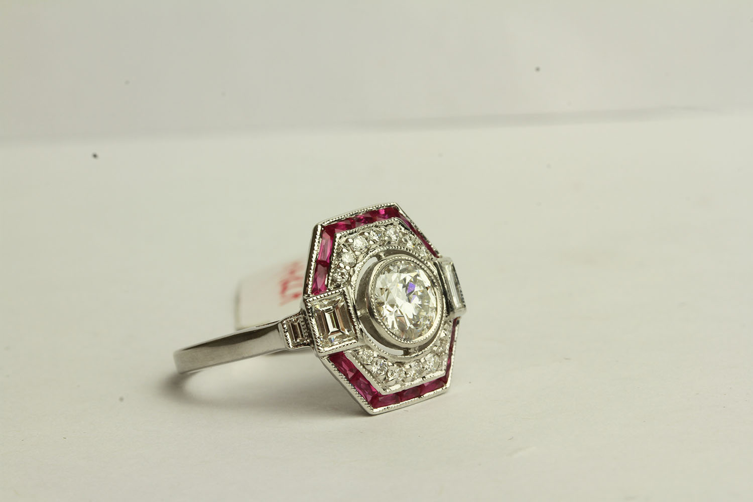 Ruby and Diamond Art Deco Style Ring, centre diamond - Image 2 of 3