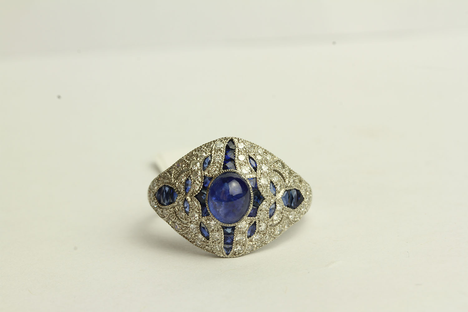 Sapphire and Diamond Art Deco Style Ring,