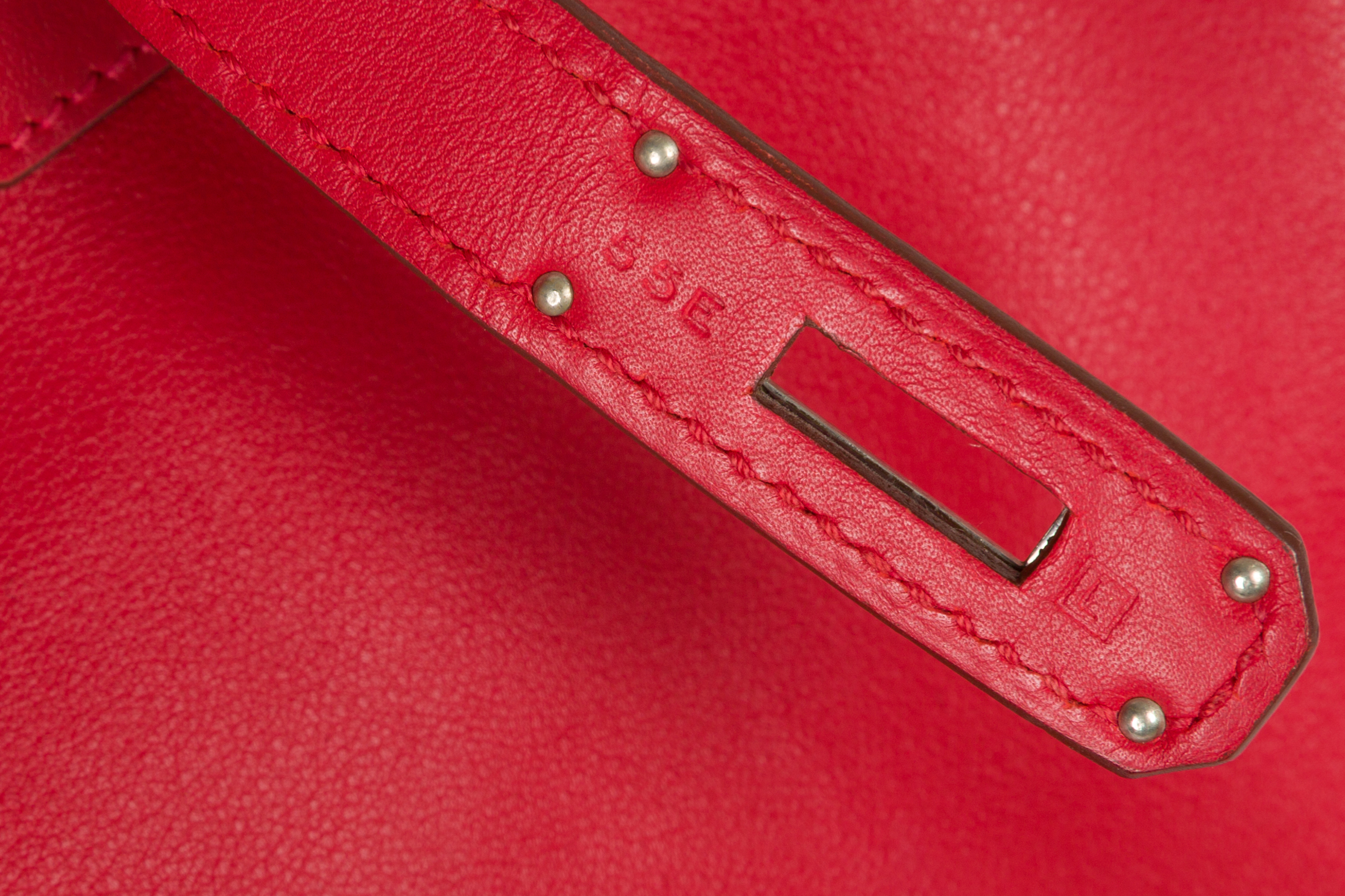 Hermes Rouge Pivoine Birkin 35 in Swift leather - Image 7 of 7