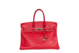 Hermes Rouge Pivoine Birkin 35 in Swift leather