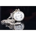 VINTAGE 925 STERLING SILVER POCKET WATCH, circular