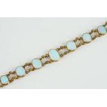 9CT SYNTHETIC OPAL DOUBLE BRACELET, length 19 cms, total weight 14.8 gms.