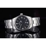 GENTLEMENS ROLEX OYSTER PERPETUAL EXPLORER WRISTWATCH REF. 5500, circular matt black dial with