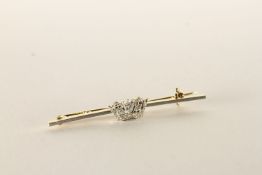 Diamond Set Crown Brooch, set with round brilliant cut diamonds, stamped 14ct yellow gold and