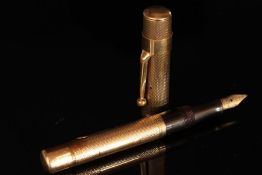 GENTLEMAN'S 9CT VINTAGE WATERMANS FOUNTAIN PEN. hallmarked, total weight 23.52gms.*** Please view