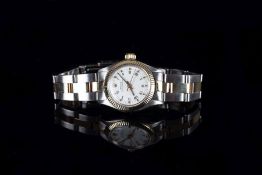 LADIES ROLEX OYSTER PERPETUAL WRISTWATCH REF. 6804 CIRCA 1967, circular white dial with black
