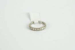 9CT WHITE GOLD HALF ETERNITY RING ESTIMATED 0.50CT TOTAL, total weight 3.1 gms, ring size L.