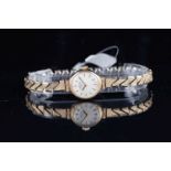 LADIES ROTARY 9CT GOLD WRISTWATCH, circular silver