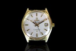 GENTLEMEN'S OMEGA AUTOMATIC CHRONOMETER CONSTELLATION WRISTWATCH, circular silver dial with gold and