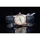 MID SIZE ROLEX OYSTER CHRONOMETER 18CT ROSE GOLD WRISTWATCH REF. 4270, circular patina dial with