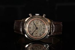 GENTLEMANS CUERVO Y SOBRINOS HABANA CHRONOGRAPH WRISTWATCH, circular silver dial with black hands,