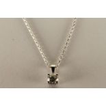 Diamond Solitaire Pendant, round brilliant cut diamond approximately 0.53ct, 4 claw set, stamped