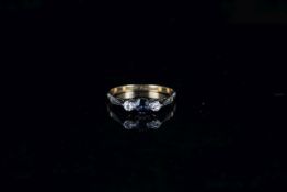 SAPPHIRE & DIAMOND 18CT GOLD PLATINUM RING