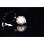 LADIES HEART SHAPED 14CT POCKET WATCH, circular wh