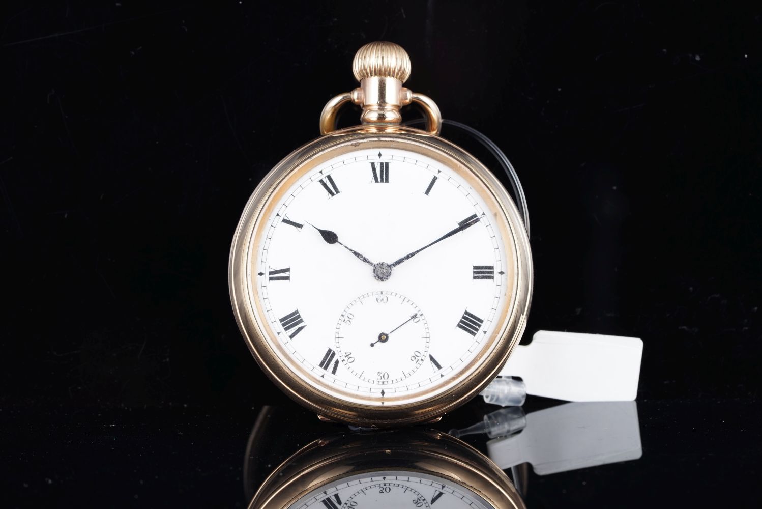 VINTAGE GOLD PLATED POCKET WATCH, circular white d