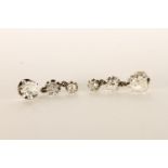 2.10ct Pear of Old Cut Diamond Drop Earrings, feature old cut pear drops, estimated (7.87x6.08x2.