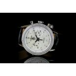 LADIES TAG HEUER DIAMOND BEZEL CARRERA WRISTWATCH, circular mother of pearl dial with hour