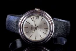 GENTLEMEN'S VETTA 'DISCO VOLANTE' VINTAGE AUTOMATIC WRISTWATCH, circular silver dial with silver