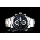 GENTLEMENS TAG HEUER CARRERA CHRONOGRAPH WRISTWATCH REF. CV2A10-1, circular triple register black