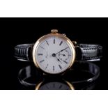 GENTLEMENS LONGINES 9CT GOLD WRISTWATCH, circular white dial with black roman numerals and gun metal
