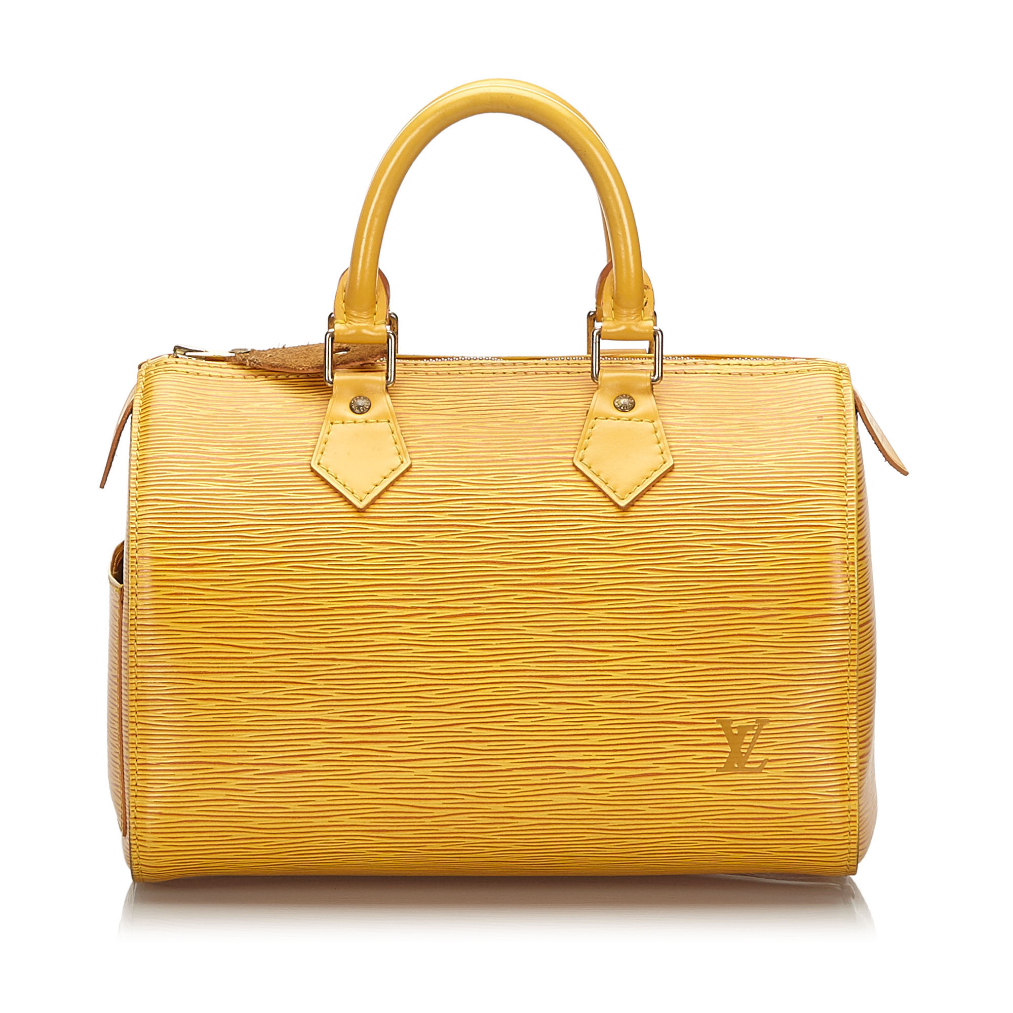 Louis Vuitton Epi Speedy 25 Boston Bag, the Speedy 25 features an epi leather body, rolled - Image 3 of 9