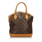 Louis Vuitton Monogram Lockit Vertical Handbag, the Lockit features a monogram canvas body, rolled