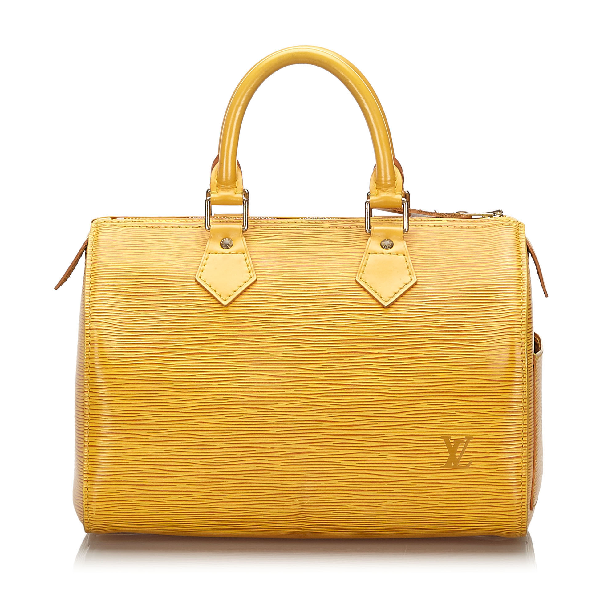 Louis Vuitton Epi Speedy 25 Boston Bag, the Speedy 25 features an epi leather body, rolled