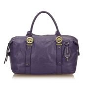 Mulberry Leather Duffel Bag, this duffel bag features a leather body, rolled leather handles, top