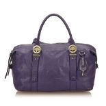 Mulberry Leather Duffel Bag, this duffel bag features a leather body, rolled leather handles, top