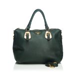 Prada Vitello Daino Leather Satchel, this satchel bag features a vitello daino leather body,