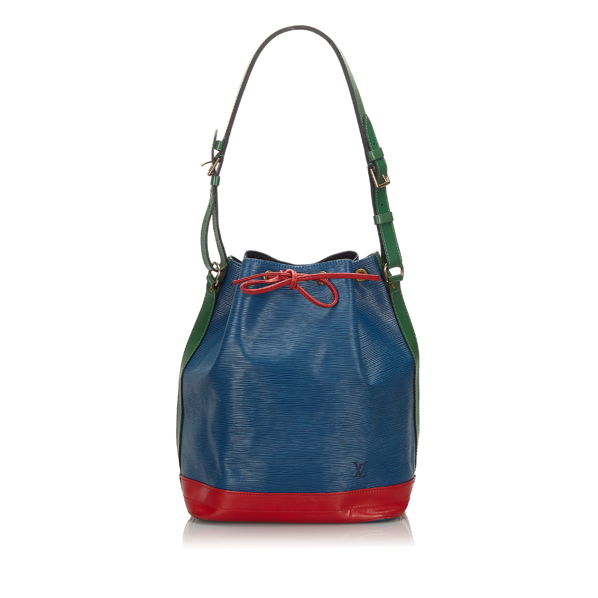 Louis Vuitton Epi Tricolor Noe Bucket Bag, the Noe features an epi leather body, an adjustable