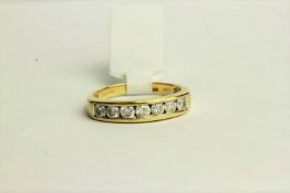 18CT SEVEN STONE HALF ETERNITY RING, TOTAL DIAMOND WEIGHT 0.50CT,stamped inside shank 0.50ct,