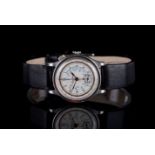 GENTLEMENS BREITLING MONOPUSHER WRISTWATCH, circular two tone egg shell dial with a copper gilt