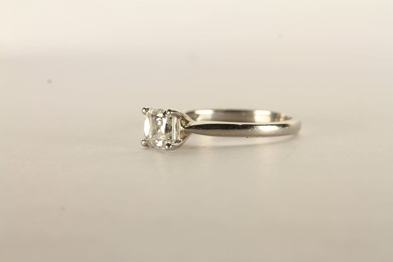 Diamond Solitaire Ring, set with a square crisscut diamond 1.04ct, colour G, clarity VS2, 4 claw - Image 2 of 3