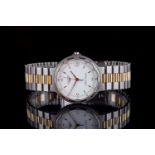 GENTLEMENS LONGINES CONQUEST THERMO VHP LI QUARTZ WRISTWATCH, circular white dial with gold and