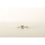 Diamond Solitaire Ring, set with a single round brilliant cut diamond, 4 claw set, stamped 18ct